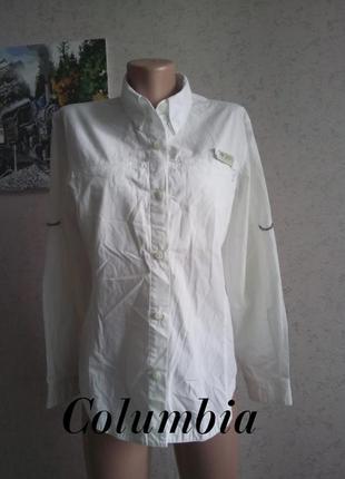 S/m белоснежная рубашка от  известного спортивного бренда columbia1 фото