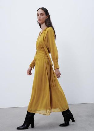 Сукня з бантом і еластичним поясом zara