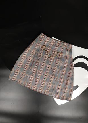 Юбка в клетку с цепочкой missguided
