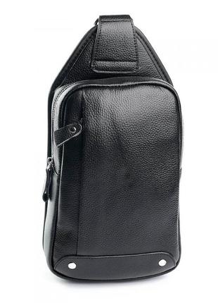 Шкіряна чоловіча сумка бананка на плече
