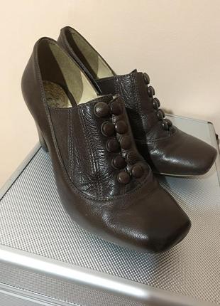 Туфли кожа clarks button shoe boots victorian steampunk brown2 фото