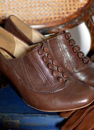 Туфли кожа clarks button shoe boots victorian steampunk brown3 фото