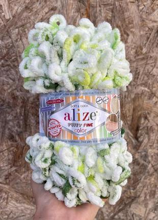 Пряжа alize puffy fine 833 color 7627