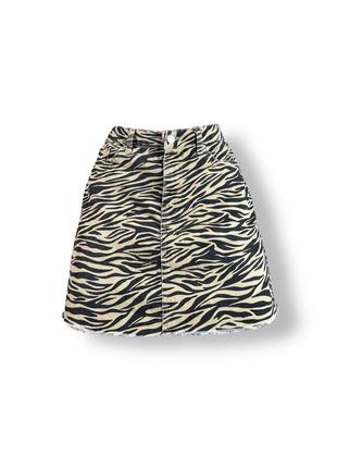 Тигровая джинсовая юбка