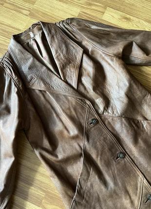 Шкіряний вінтажний тренч