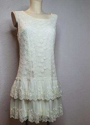 Кружевное платье айвори