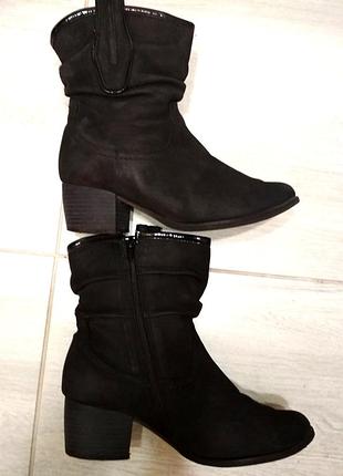 Кожаные полусапоги, нубук!