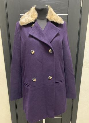 Пальто двобортне демісезонне, 57% вовна  франція