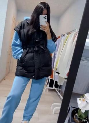 Женская жилетка, безрукавка oversize, размер xs