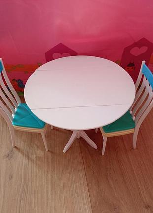 Мебель для кукол типа барби, стол и стулья mattel