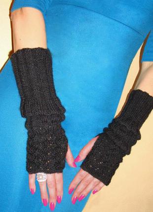 Мітенки - рукавички без пальців ажурні1 фото