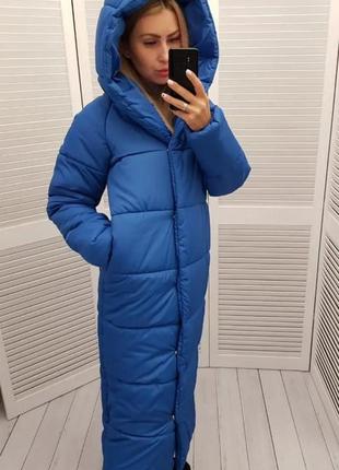 42-60 зимова куртка пальто жіноча довга з капішоном зимнее пальто женское длинное з капюшоном плащев6 фото