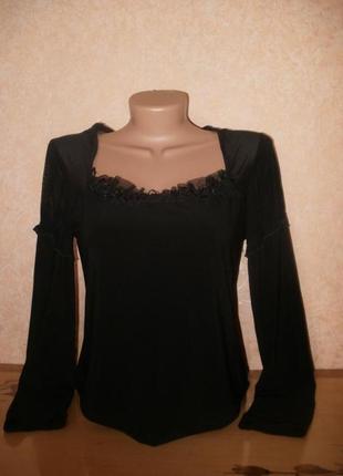Блуза кофточка / хорошо как базовая под жакет или пиджак комби сеткой и с рюшкой