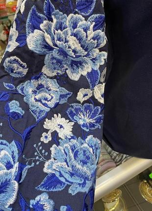 Блуза женская вышиванка темно-синяя сказка4 фото