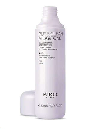 Kiko milano очищаючі молочко та тонік 2 в 1 pure clean milk & tone. оригінал із італії