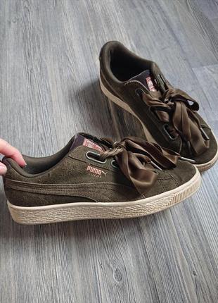 Женские кожаные кеды puma кроссовки р.38 натуральный замш