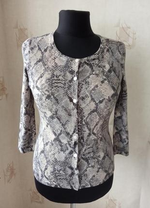 Натуральный теплый моделирующий кардиган, рептилия, хлопок, шерсть, laura ashley, 50 оттенков серого