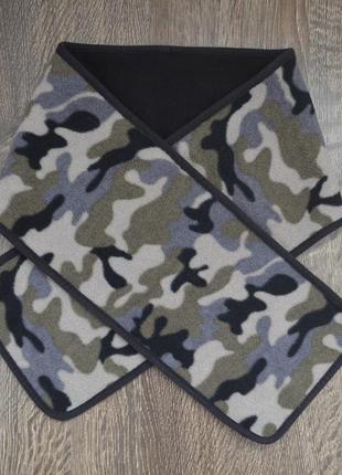 Двухсторонний теплый флисовый шарф камуфляж милитари h&m ®