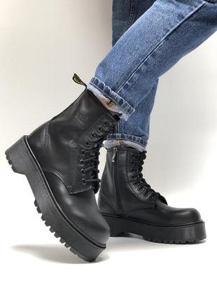 Черевики dr. martens mono black jadon ботинки