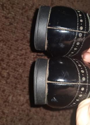 Лаковые туфли броги на шнурках, закрытые4 фото