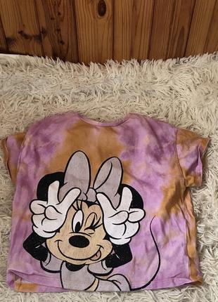 Стильный топ укороченная футболка с минни маус 7 лет 122