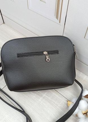 Качественная стильная женская черная сумка на 3 отделения, сумка под спорт, маленькая черная сумочка3 фото