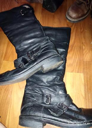 Сапоги кожа деми по колено 37 38