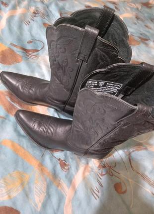 Кожаные ковбойские сапожки,38,5 размер