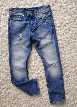 Класні чоловічі рвані джинси слім denim co 30/30 в прекрасному стані