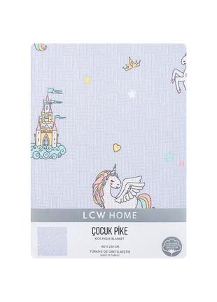 230 на 160 нова фірмова натуральна дитяча ковдра плед єдиноріг lc waikiki вайкікі