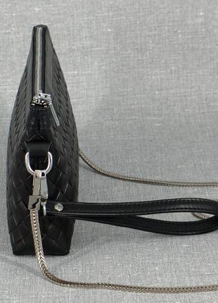 Елегантна сумка-клатч на тонкому стильному ланцюжку к61 чорна5 фото