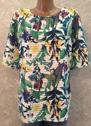 Блуза из плотной фактурной ткани в цветы размер 18-20 next