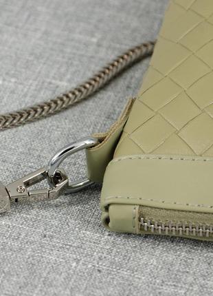 Елегантна сумка-клатч на тонкому стильному ланцюжку к61 олива2 фото