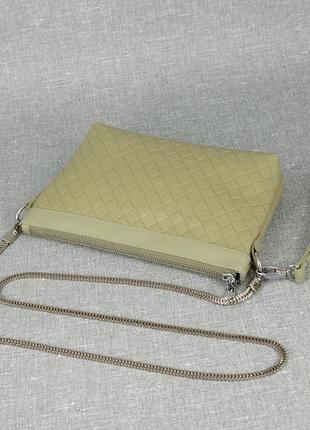 Елегантна сумка-клатч на тонкому стильному ланцюжку к61 олива6 фото
