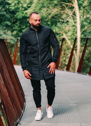 Подовжений осінній бомбер