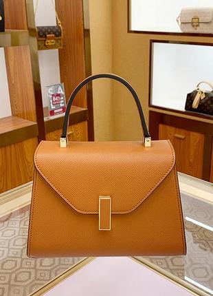 Жіноча шкіряна коричнева брендова сумка