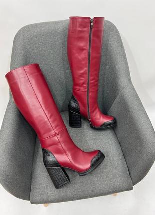 Ексклюзивні чоботи з натуральної італійської шкіри жіночі
