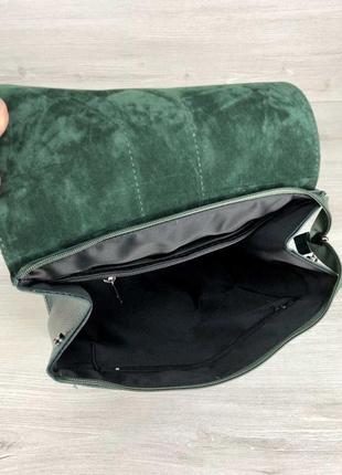 Сумка рюкзак женский  зеленого цвета5 фото