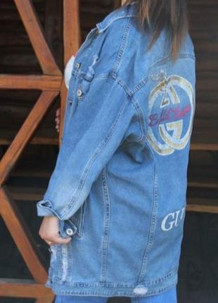 Джинсовая курточка овезсайз