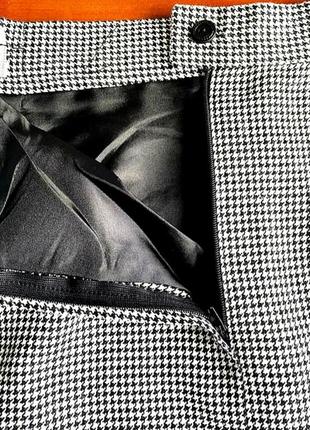 Красивая юбка  из плотной ткани в гусиную лапку8 фото
