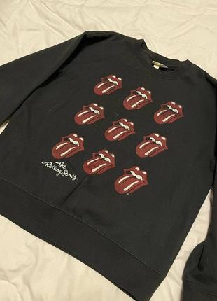 Графитовый свитшот the rolling stones h&m