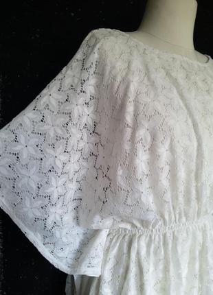 Женская кружевная, ажурная, гипюровая блуза, блузка, туника, пеньюар