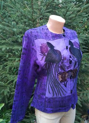 Эксклюзив из гватемалы-яркий качественный жакет из саржевого денима-за полцены!