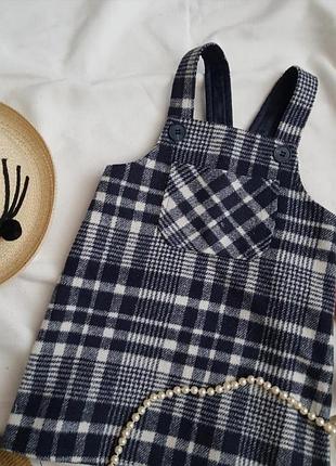 Теплый сарафан в клетку