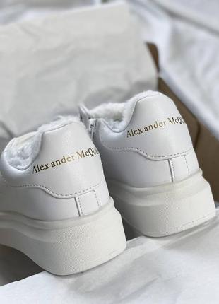 Кросівки жіночі alexander mcqueen white fur/кроссовки женские александр маквин7 фото