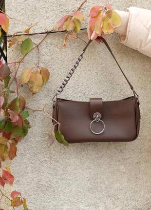 Женская сумка коричневая мини сумка сумка клатч стильная сумка осень