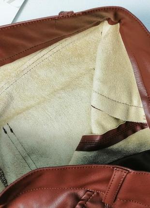 Новые кожаные брюки прямого кроя zara8 фото