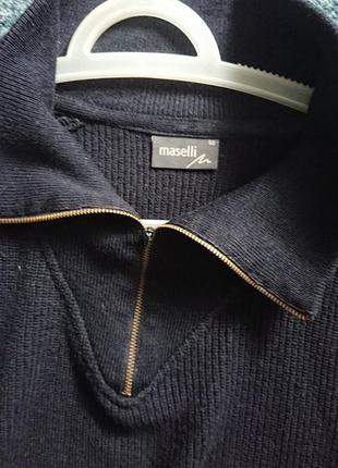 Трендовий мериносовый светр maselli / в'язаний джемпер з коміром на блискавці, унісекс5 фото