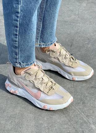 Кросівки nike react element 87 beige pink6 фото