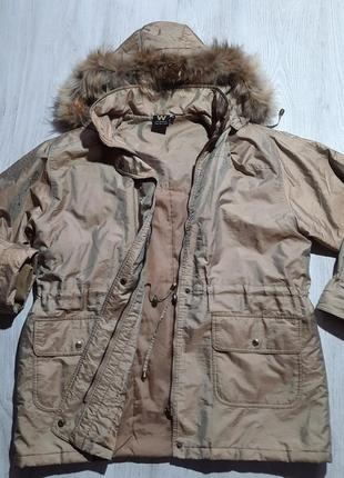 Великий розмір!куртка з капюшоном і натуральним хутром курточка вітровка плащь пальто women's wardrobe